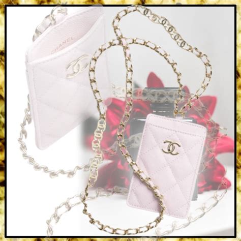 chanel card holder on chain price|Chanel diamond lock card holder.